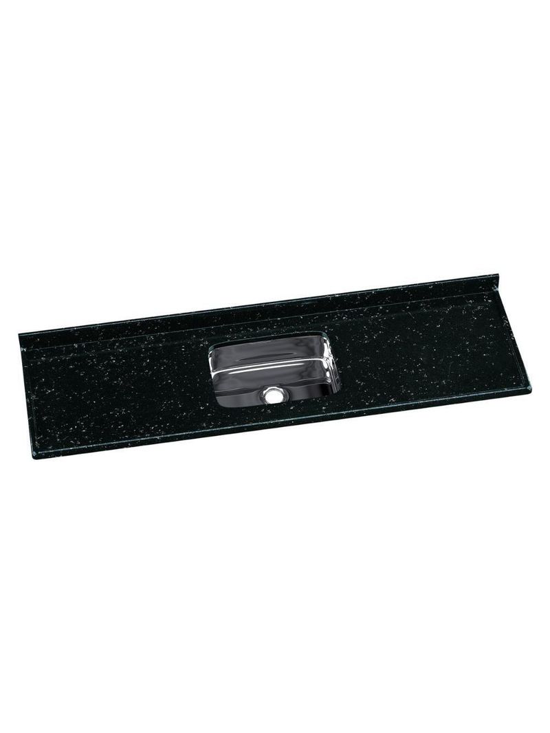 Pia De Cozinha Mármore Sintético 180x55cm Com Cuba Aço Inox Multimóveis CR20476 Preto