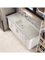 Pia De Cozinha Mármore Sintético 180x55cm Multimóveis CR20483 Travertino