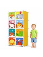 Armario Guarda Roupas Infantil Organizador Modular Portatil Brinquedos Sapatos Estante Compacto 8 Portas Empilhavel