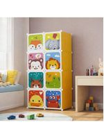 Armario Guarda Roupas Infantil Organizador Modular Portatil Brinquedos Sapatos Estante Compacto 8 Portas Empilhavel