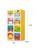 Armario Guarda Roupas Infantil Organizador Modular Portatil Brinquedos Sapatos Estante Compacto 8 Portas Empilhavel