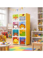 Armario Guarda Roupas Infantil Organizador Modular Portatil Brinquedos Sapatos Estante Compacto 8 Portas Empilhavel