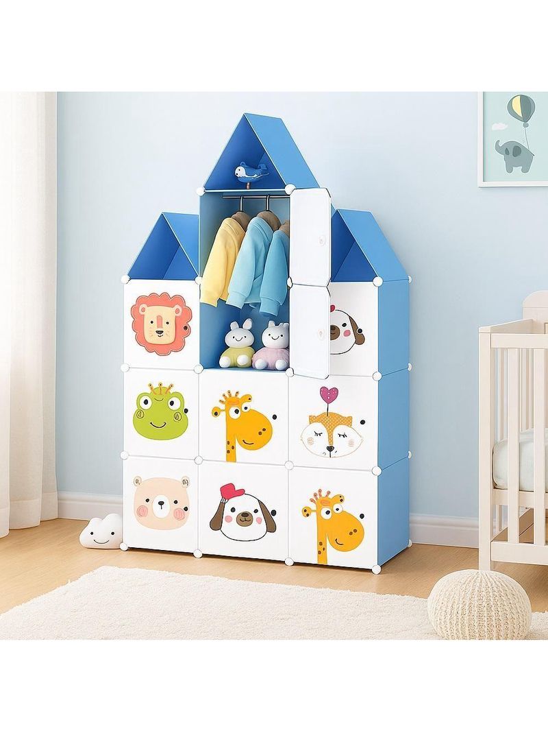Guarda Roupa Castelo Infantil Armario Organizador Brinquedos Roupas Sapateira 13 Nichos Prateleiras