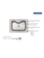 Cuba Tramontina Morgana Undermount 69 x 49 cm em Aço Inox Acetinado com Válvula OUTLET