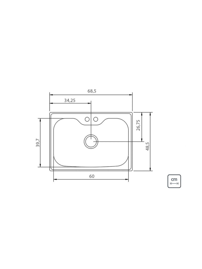 Cuba Tramontina Morgana Undermount 69 x 49 cm em Aço Inox Acetinado com Válvula OUTLET