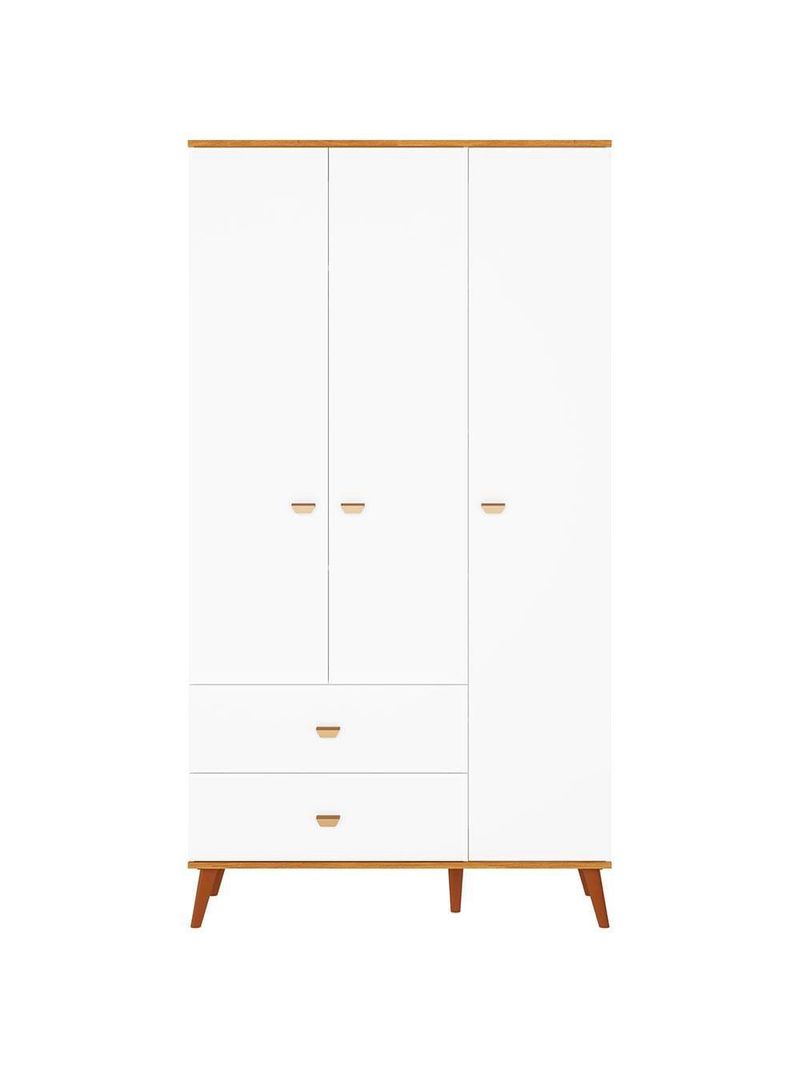 Guarda-roupa infantil bartira ternura com 3 portas, 2 gavetas - 106,8 cm de largura