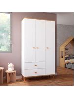 Guarda-roupa infantil bartira ternura com 3 portas, 2 gavetas - 106,8 cm de largura