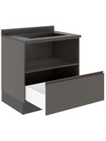 Balcão cooktop bartira linea 5 bocas com 1 gaveta e 1 porta basculante - 80,1cm de largura