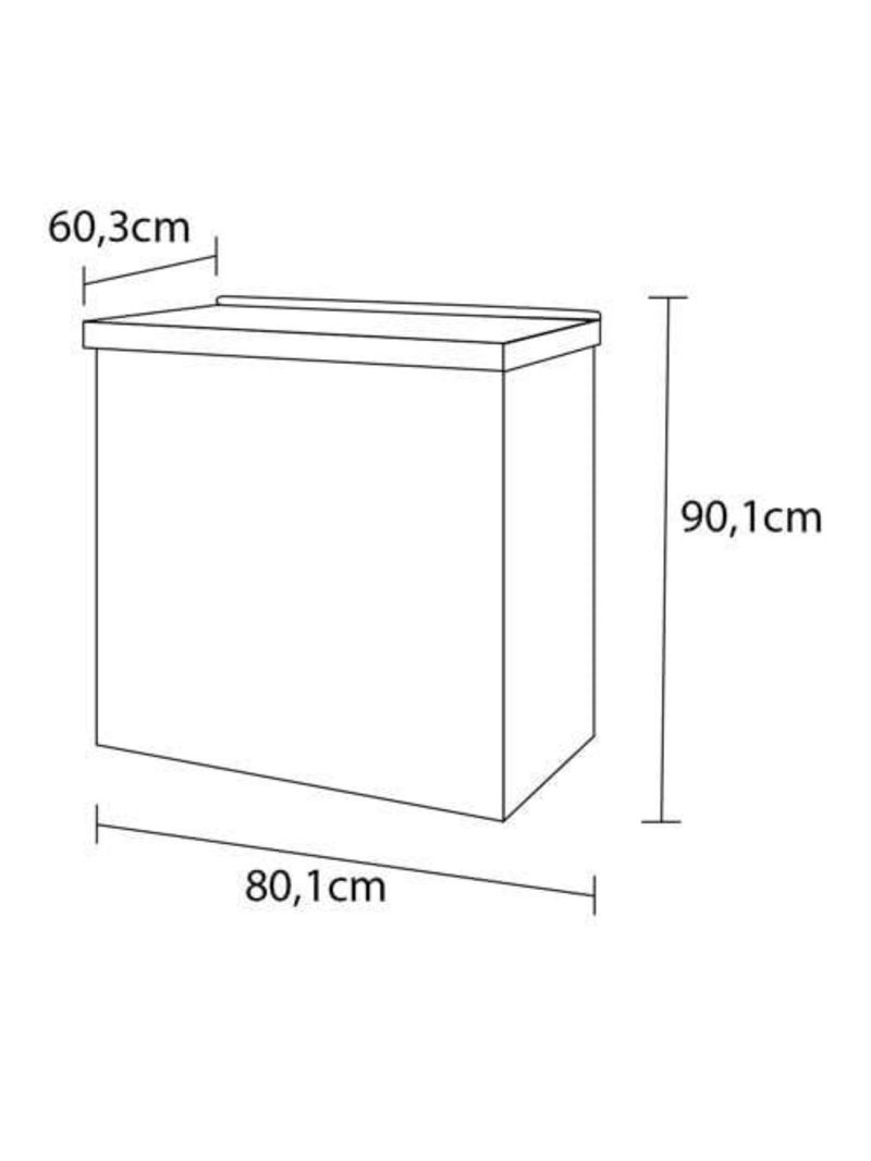 Balcão cooktop bartira linea 5 bocas com 1 gaveta e 1 porta basculante - 80,1cm de largura