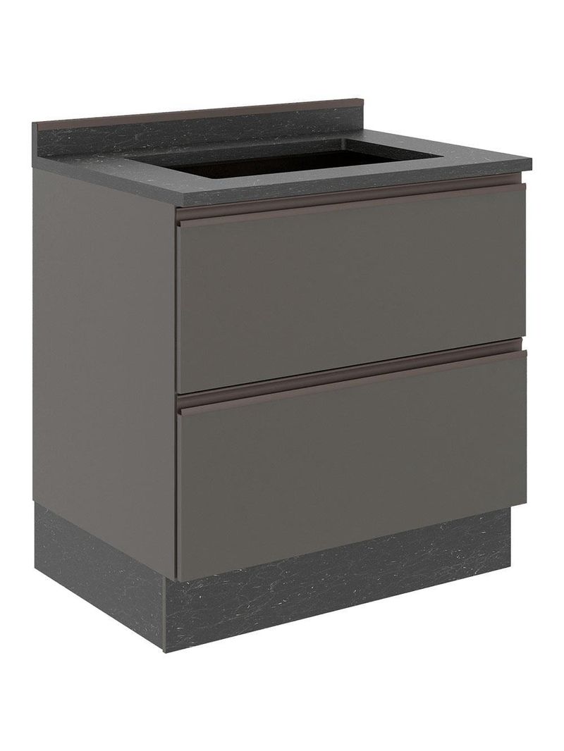 Balcão cooktop bartira linea 5 bocas com 1 gaveta e 1 porta basculante - 80,1cm de largura