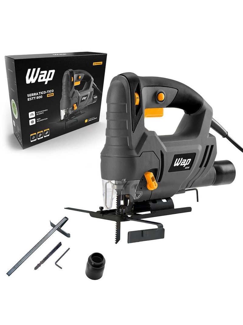 Serra tico-tico wap estt 800 6 velocidades 800w com acessórios