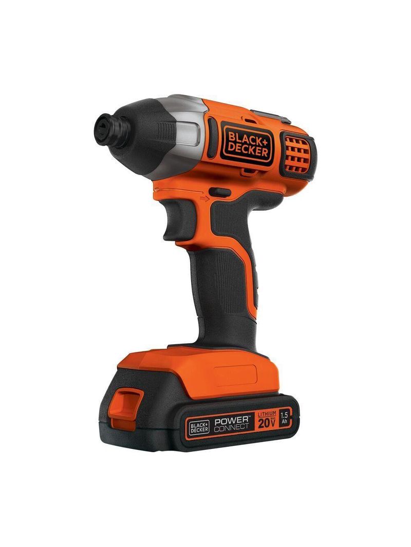 Parafusadeira de impacto black+decker power connect 1/4” bateria 20v led bivolt