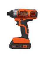 Parafusadeira de impacto black+decker power connect 1/4” bateria 20v led bivolt