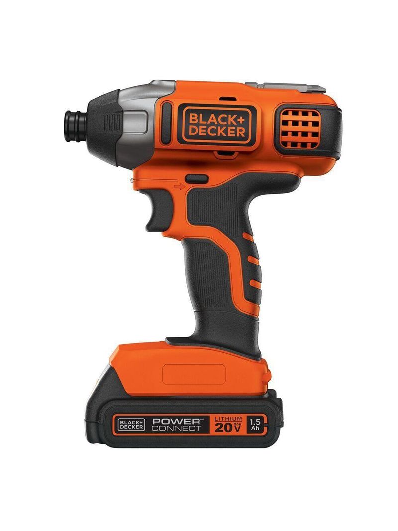 Parafusadeira de impacto black+decker power connect 1/4” bateria 20v led bivolt