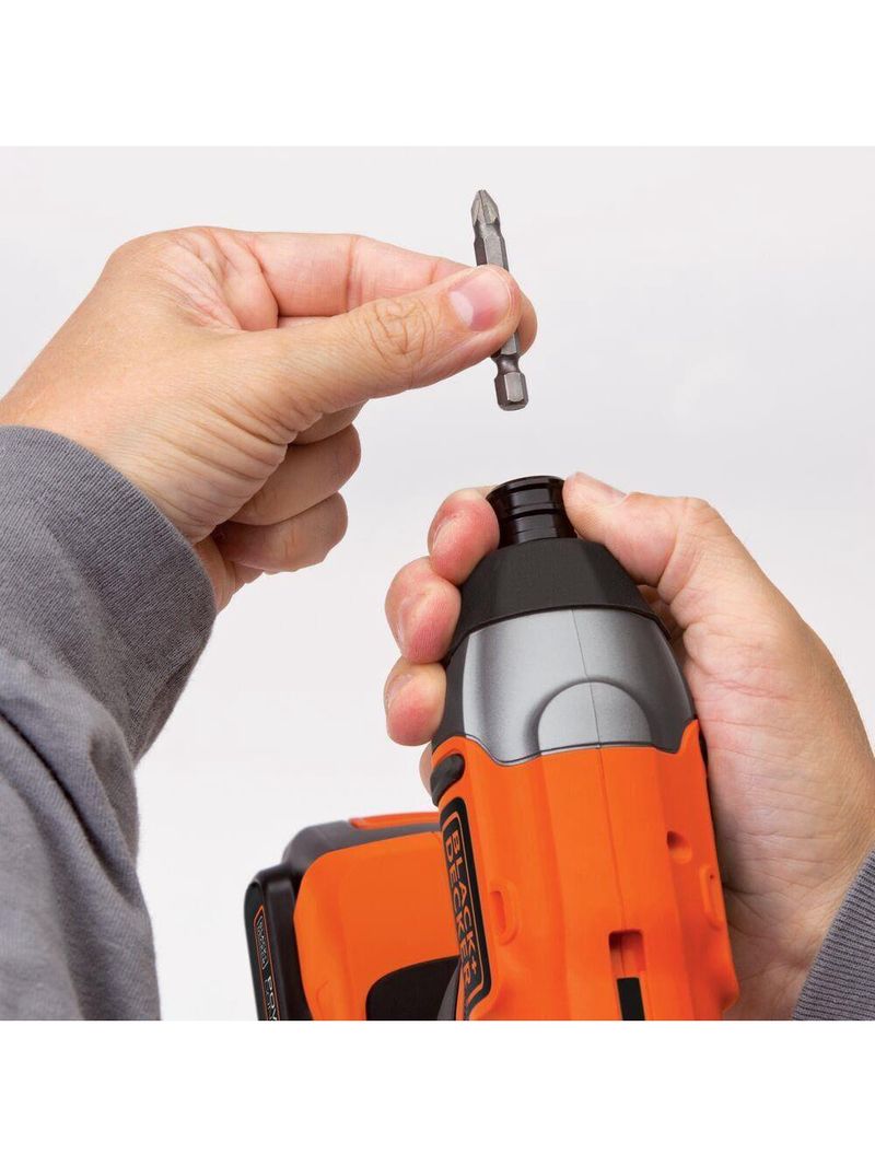 Parafusadeira de impacto black+decker power connect 1/4” bateria 20v led bivolt