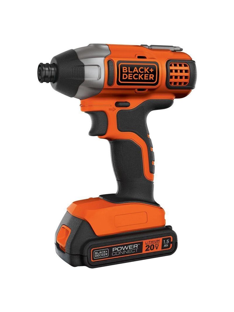 Parafusadeira de impacto black+decker power connect 1/4” bateria 20v led bivolt