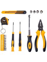 Kit de ferramentas manuais wap mkf21 com trena, chaves, estilete, alicate, maleta – 21 peças