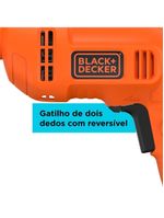 Furadeira de impacto black+decker bed710450 3/8” 450w empunhadura ergonômica gatilho anatômico laranja e preta