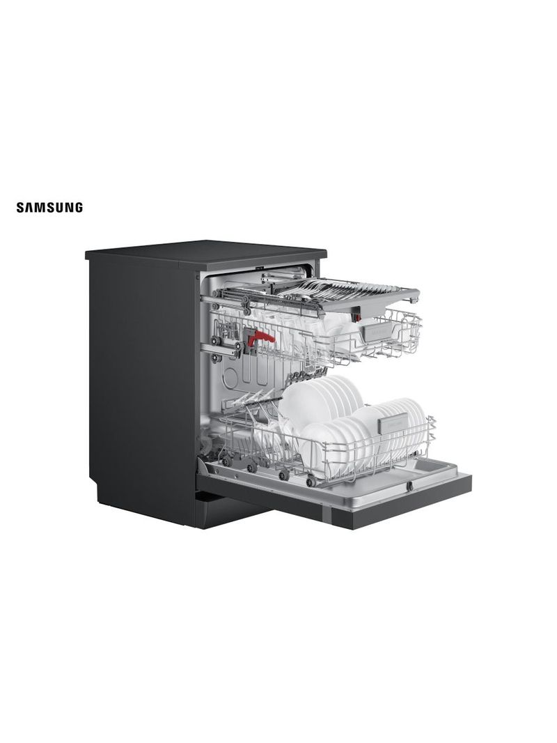 Lava-louças samsung black inox com 14 serviços, limpeza silenciosa e display led - 220v