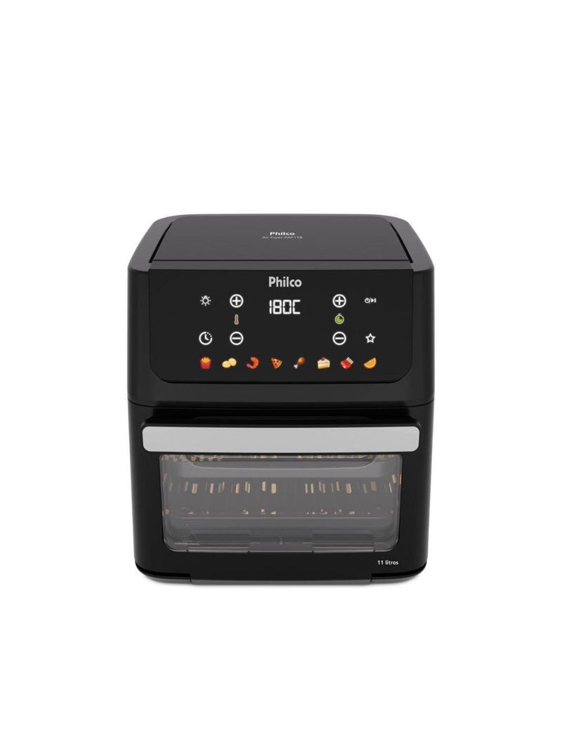 Fritadeira elétrica air fryer philco oven paf11b 11l visor removível - preta