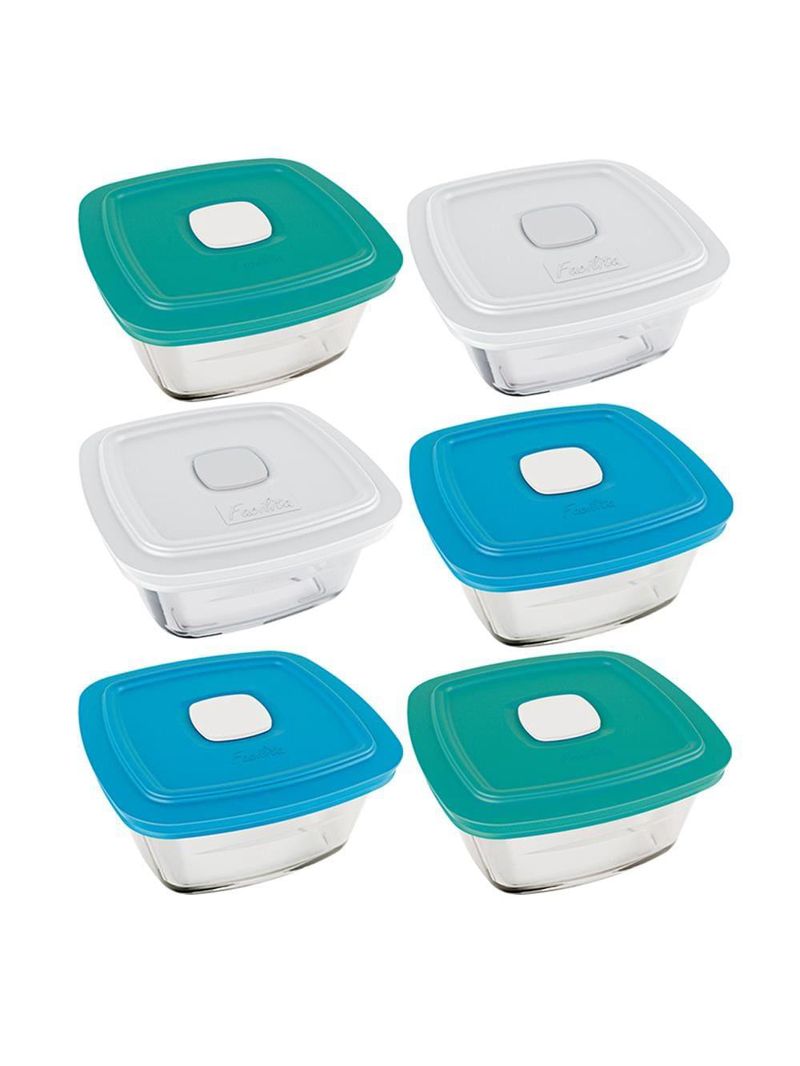 Conjunto de potes marinex facilita vap em vidro 1 l - 6 peças