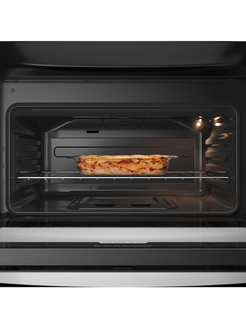 Fogão continental 5 bocas fc5ib com mesa de inox, tecnologia top limpa fácil e acendimento automático – branco