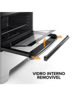 Fogão continental 5 bocas fc5ib com mesa de inox, tecnologia top limpa fácil e acendimento automático – branco