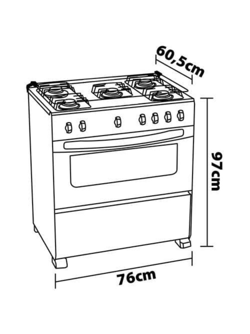 Fogão continental 5 bocas fc5ib com mesa de inox, tecnologia top limpa fácil e acendimento automático – branco