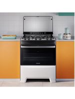 Fogão continental 5 bocas fc5ib com mesa de inox, tecnologia top limpa fácil e acendimento automático – branco