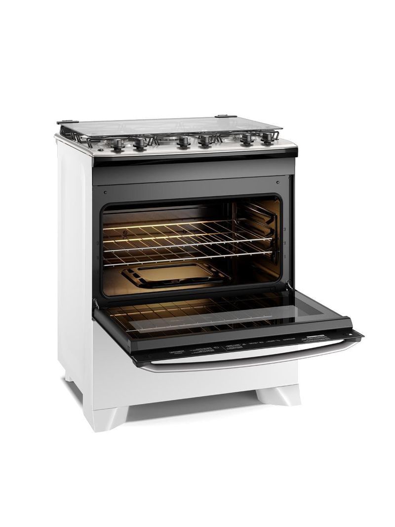 Fogão 5 bocas electrolux fe5iw efficient perfectcook vaporbake bivolt branco