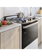 Fogão 5 bocas electrolux fe5iw efficient perfectcook vaporbake bivolt branco