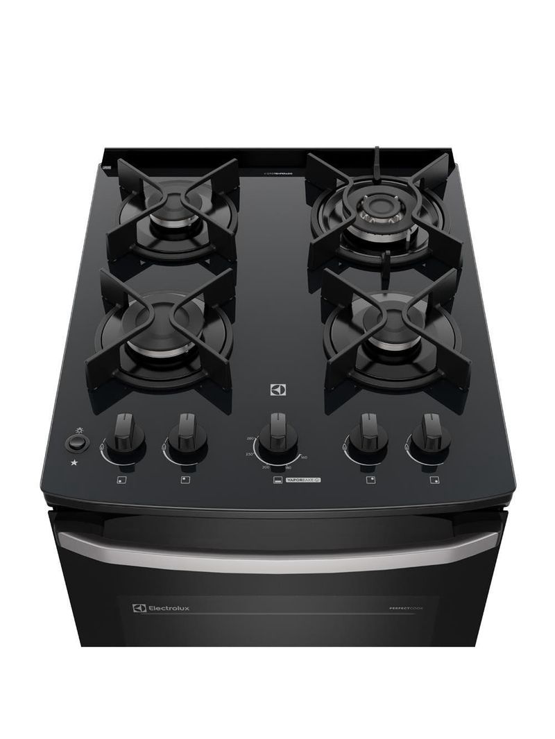 Fogão 4 bocas electrolux fe4gb efficient mesa de vidro perfectcook bivolt preto