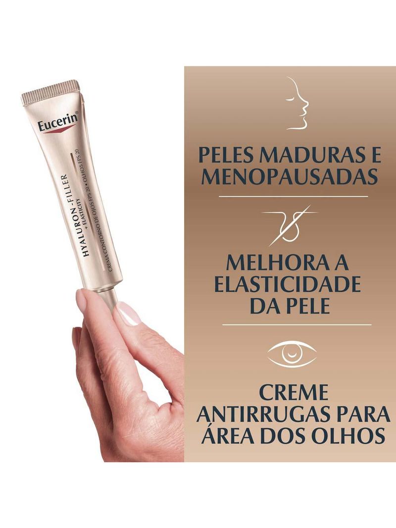 Creme de olhos antirugas eucerin hyaluron-filler + elasticity fps20