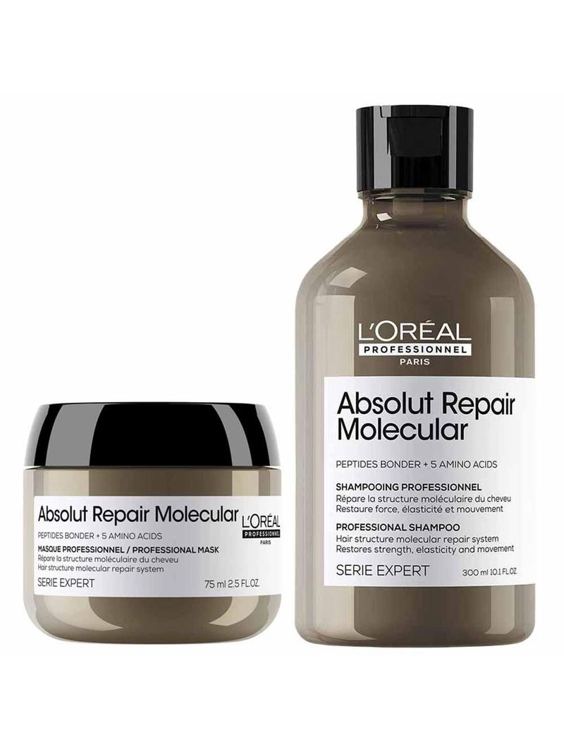 Absolut repair molecular kit – shampoo 300ml + máscara 75ml l’oreal professionnel