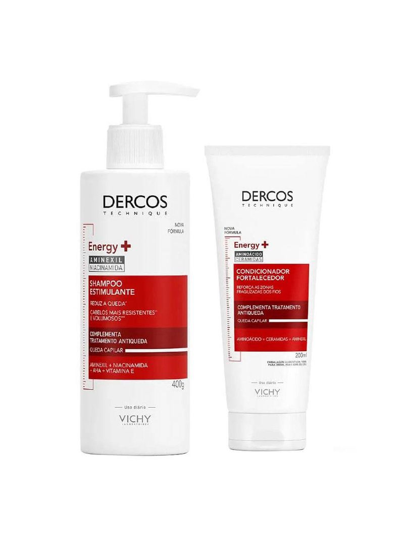Vichy dercos kit – shampoo estimulante + condicionador energizante antiqueda