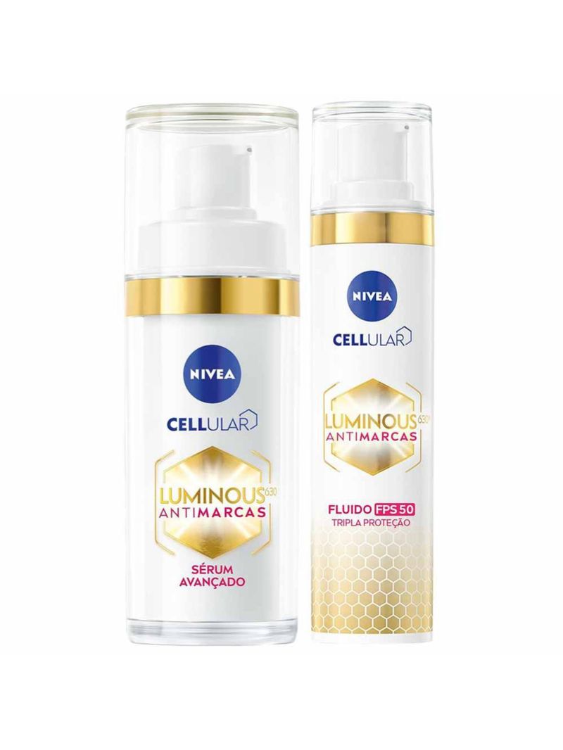Nivea cellullar luminous 630 kit - sérum clareador + fluido facial