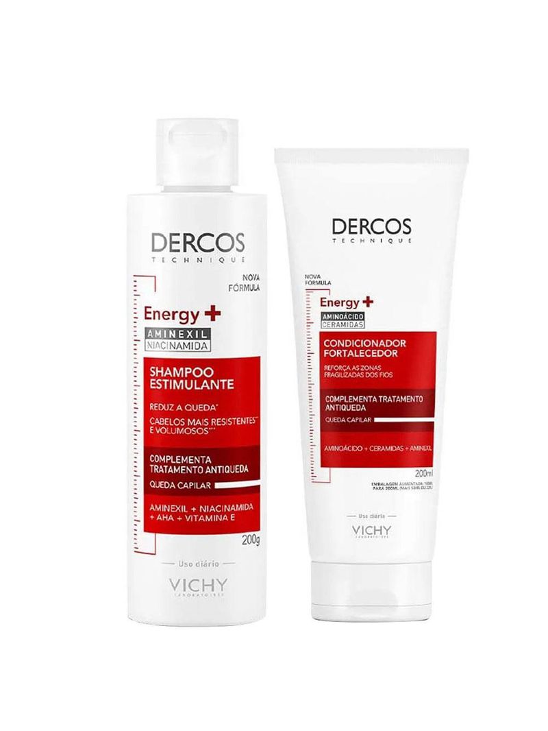 Vichy dercos kit – shampoo estimulante + condicionador energizante antiqueda