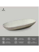 Conjunto de travessas ovais grandes porto brasil orgânico pistache 32x16cm - 4 peças