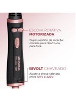Escova rotativa mondial erb-01 1200 w bivolt - preto/golden rose