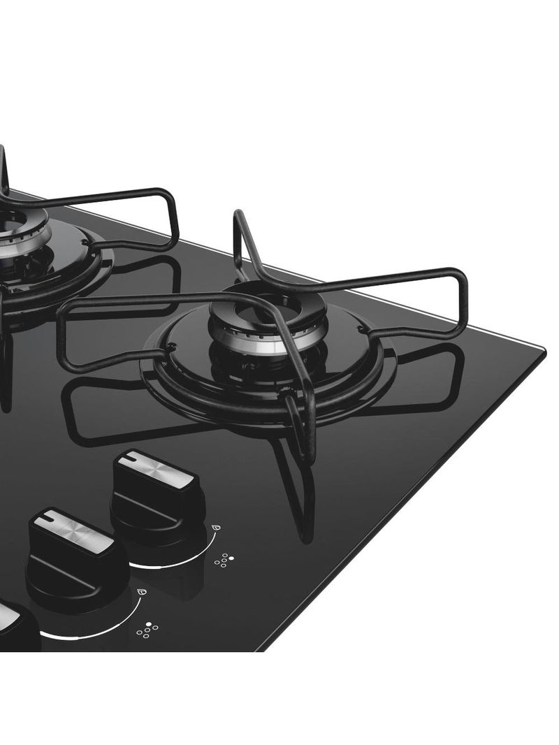 Cooktop 5 bocas consul cd075be mesa de vidro grade de aço ferro aramado bivolt preto