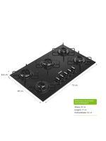 Cooktop 5 bocas consul cd075be mesa de vidro grade de aço ferro aramado bivolt preto