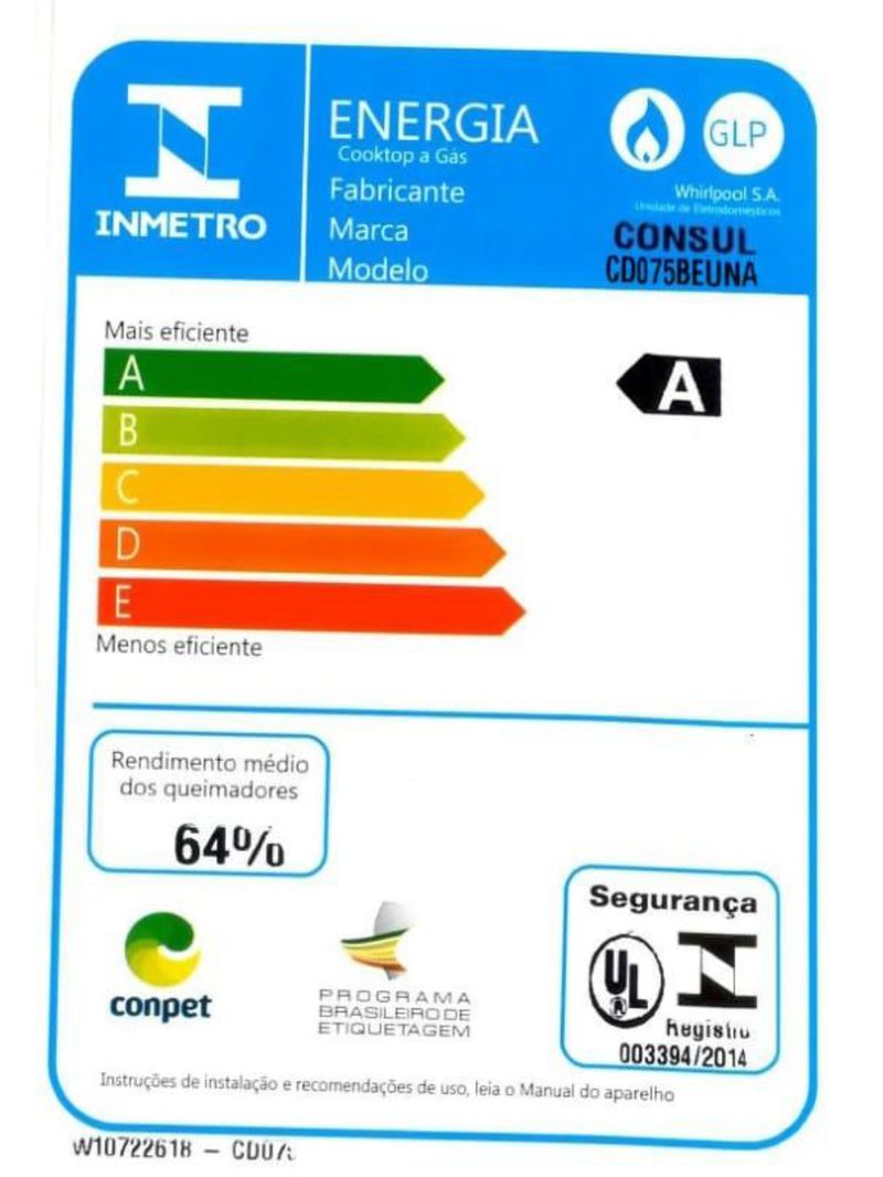 Cooktop 5 bocas consul cd075be mesa de vidro grade de aço ferro aramado bivolt preto