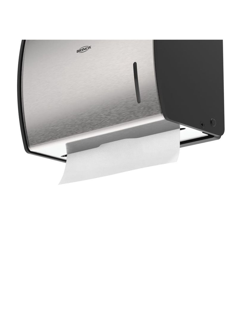 Dispenser parede papel toalha brinox decorline inox preto
