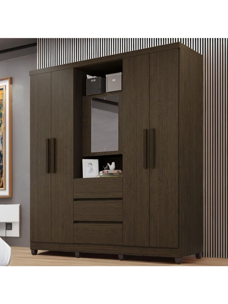 Guarda-roupa De Casal Giga 5 Portas 3 Gavetas