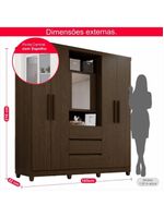 Guarda-roupa De Casal Giga 5 Portas 3 Gavetas
