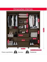 Guarda-roupa De Casal Giga 5 Portas 3 Gavetas