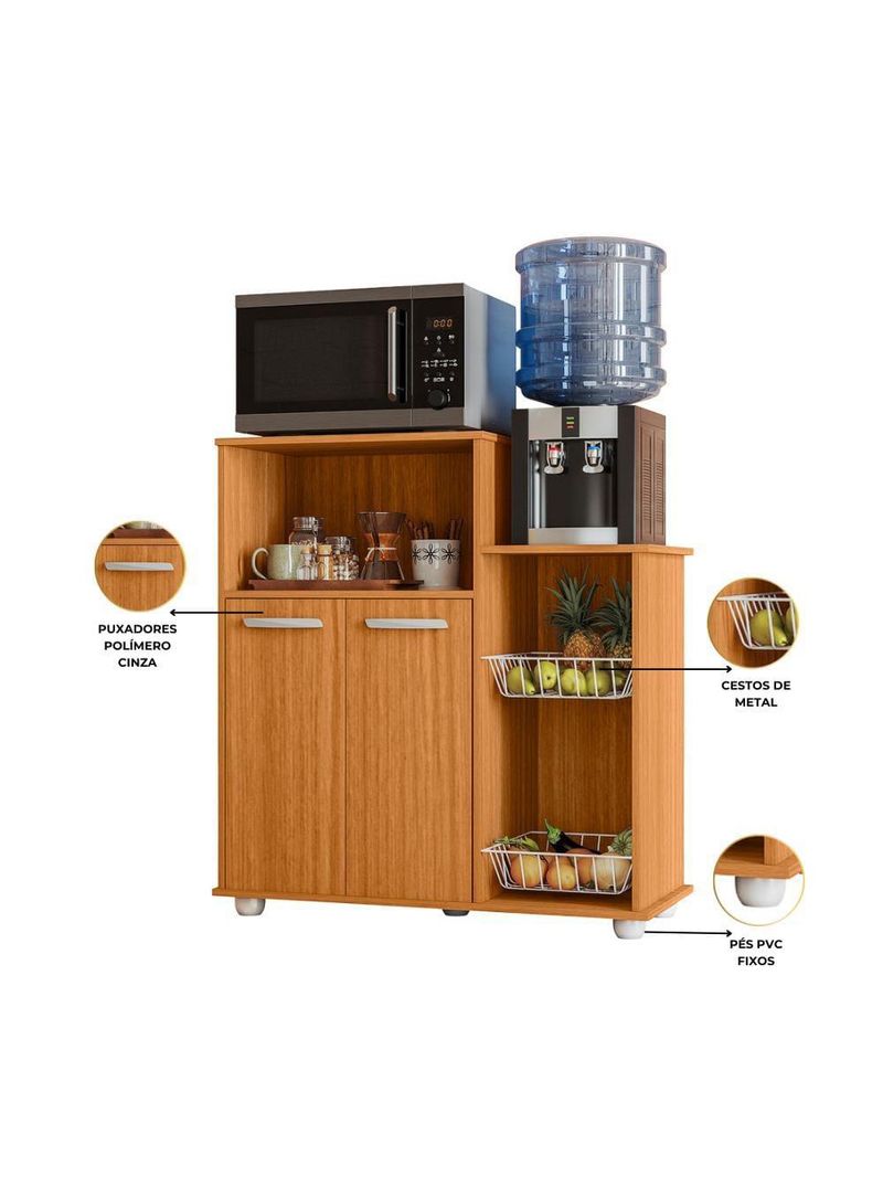 Armário multiuso fruteira poliman móveis sollys com 2 portas