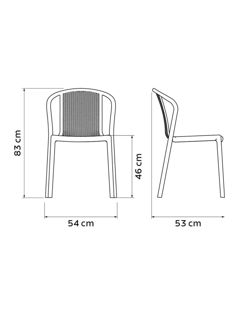 Cadeira Tramontina Louise Empilhável Grafite em Polipropileno