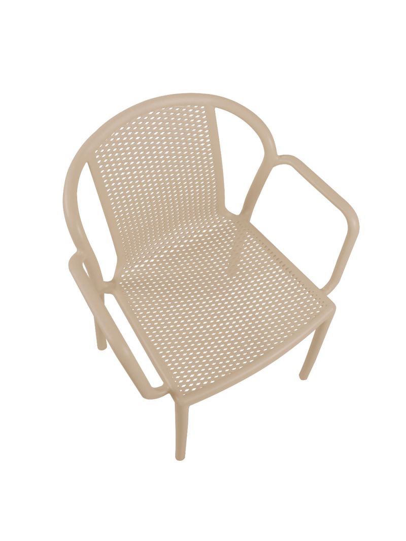 Cadeira Tramontina Louise Empilhável com Braços Areia em Polipropileno