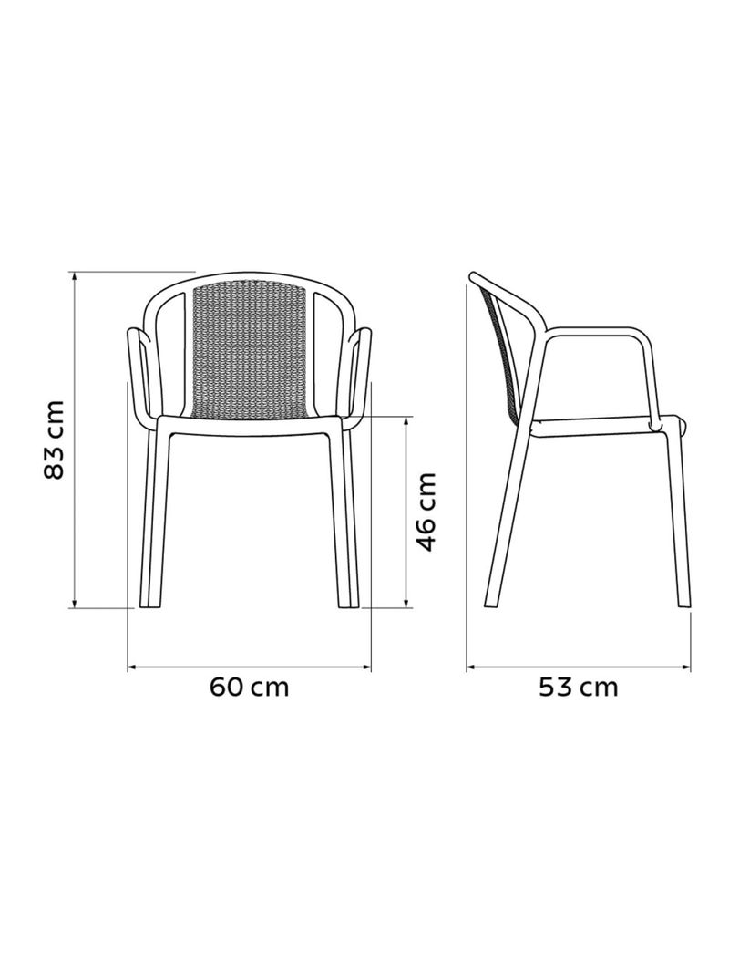 Cadeira Tramontina Louise Empilhável com Braços Areia em Polipropileno
